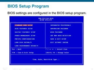 BIOS Setup Program BIOS settings are configured in the BIOS setup program. 