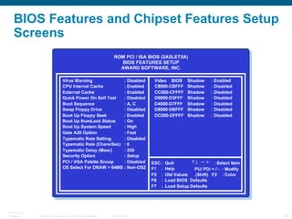 BIOS Features and Chipset Features Setup Screens   