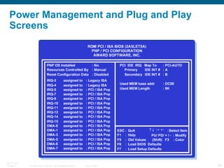Power Management and Plug and Play Screens   