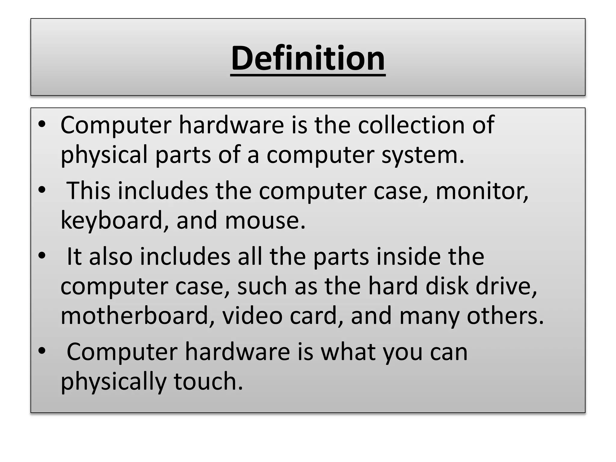 Computer hardware intro | PPT