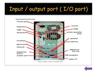 Input / output port ( I/O port)
 