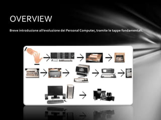 OVERVIEW
Breve introduzione all’evoluzione dei Personal Computer, tramite le tappe fondamentali.
 