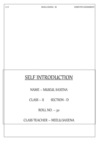 COMPUTER HOLIDAY HOMEWORK OF HTML CODING AND OUTPUTS ON MY HOMEPAGE ...