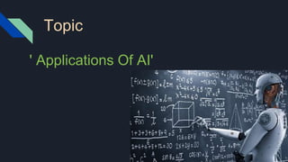 Topic
' Applications Of AI'
 