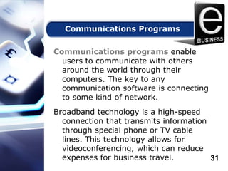 Computer Communication Programs Computer in Business for UG students in Management | PPTX