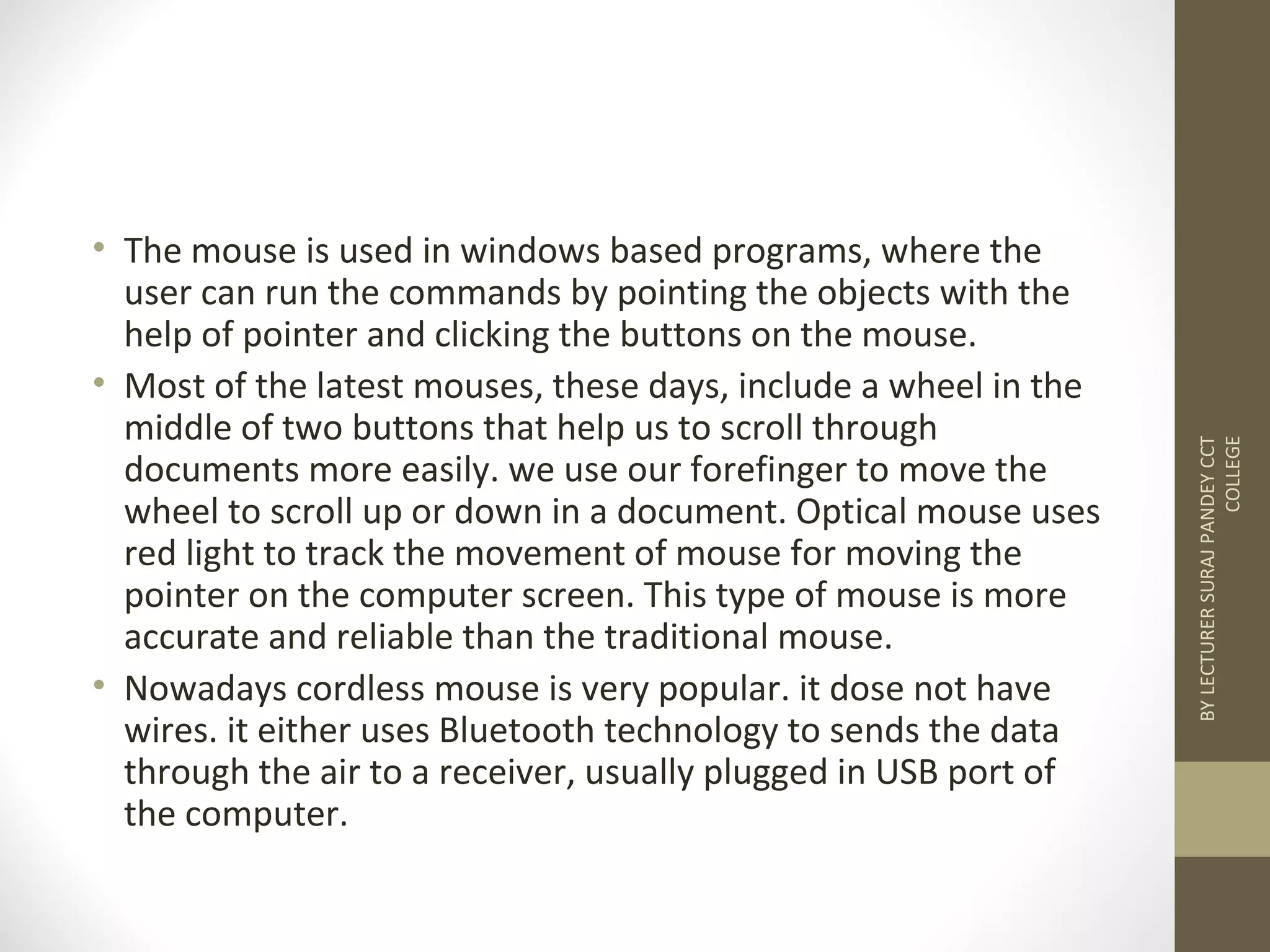 Basic fundamental Computer input/output Accessories | PPT