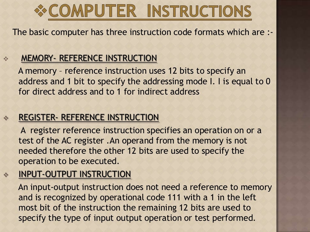 Computer instruction