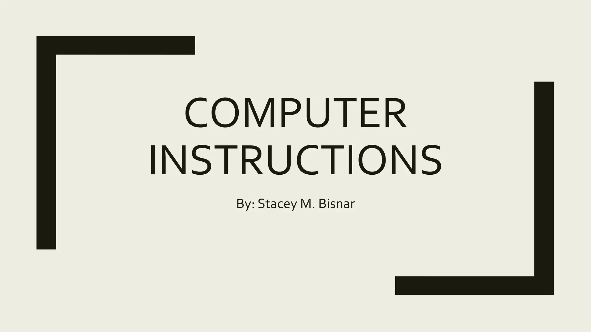 Computer instructions | PPT