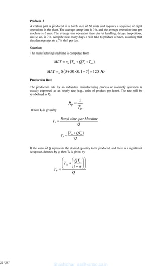 Manufacturing Math Unit 70 Computer integrated manufacturing | PDF