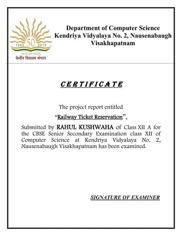 Computer Science Investigatory Project Class 12 | PDF