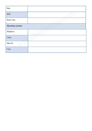 Inventory Form Html Computer Inventory Fillable PDF Template | PDF