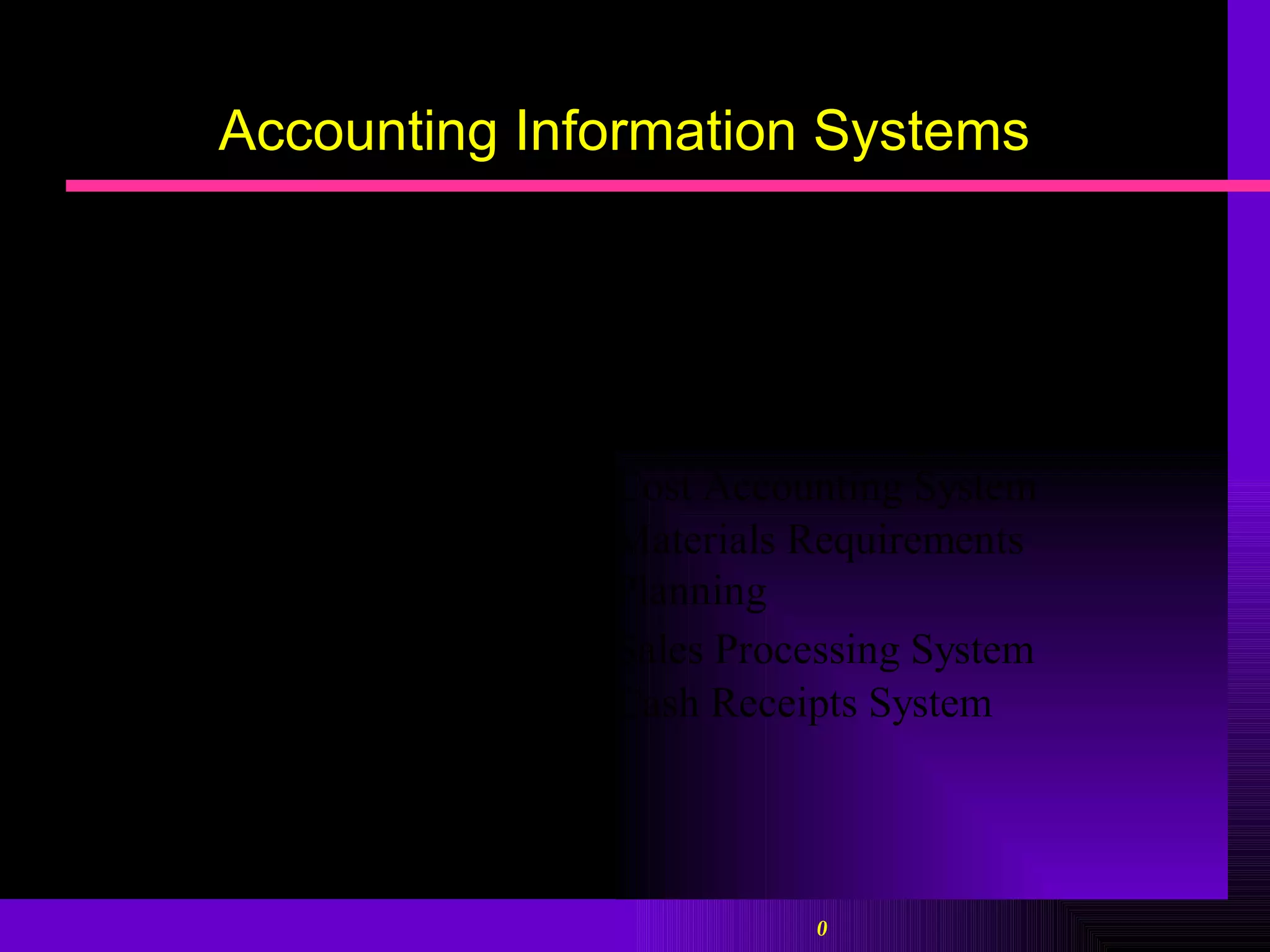 Accounting Information Systems 