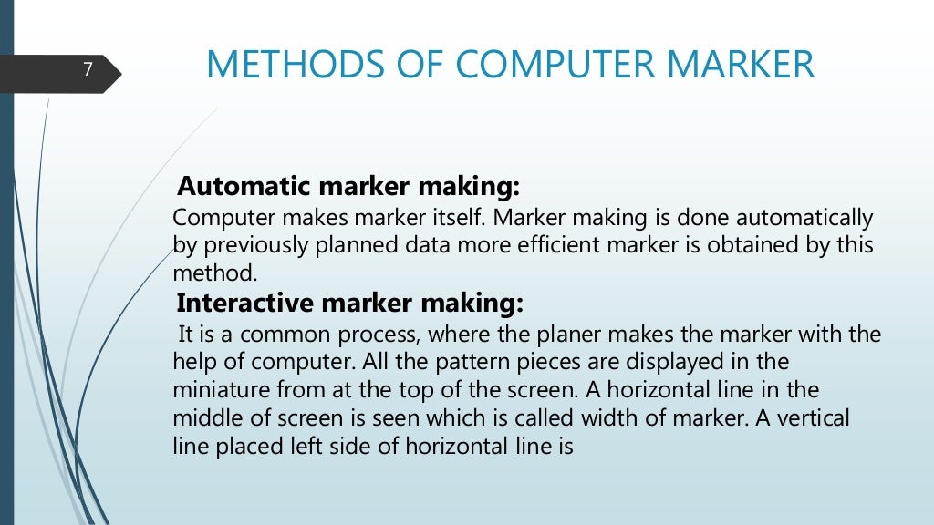 Computerised marker making