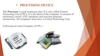 Computer & it's components | PPTX | Data Storage and Warehousing ...