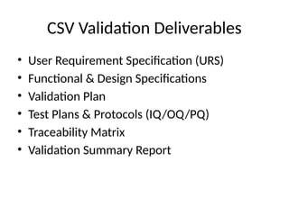 Computerized_System_Validation PQA M Pharm | PPTX