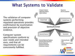 Computerized System Validation Business Intelligence Solutions | PDF