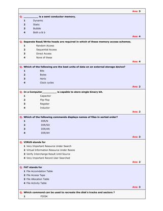 MCQ on Computer and ICT | PDF