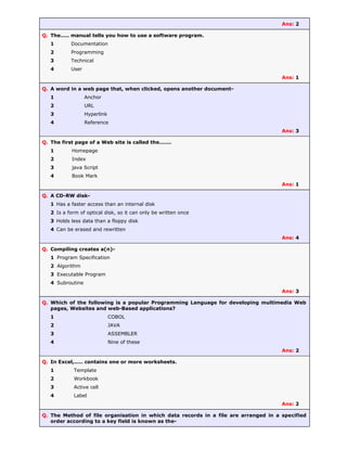 MCQ on Computer and ICT | PDF