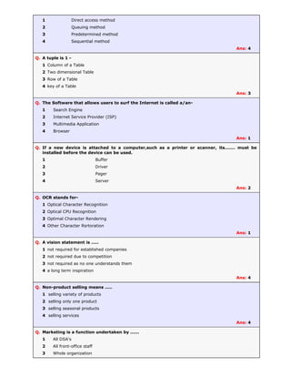 MCQ on Computer and ICT | PDF
