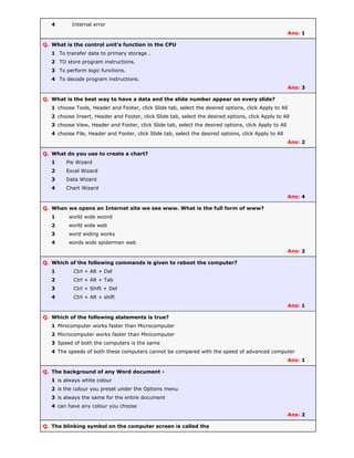 MCQ on Computer and ICT | PDF