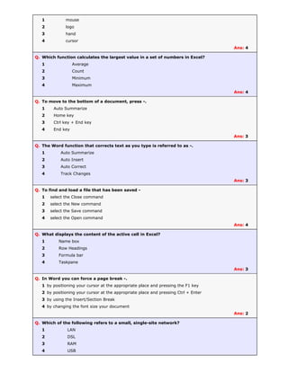 MCQ on Computer and ICT | PDF