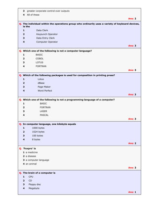 MCQ on Computer and ICT | PDF