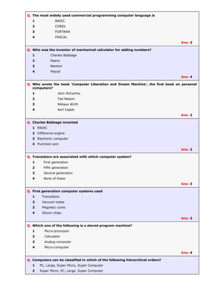 MCQ on Computer and ICT | PDF