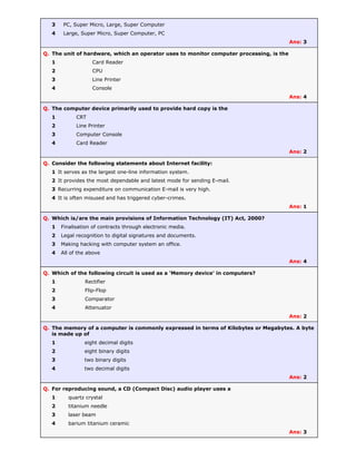 MCQ on Computer and ICT | PDF