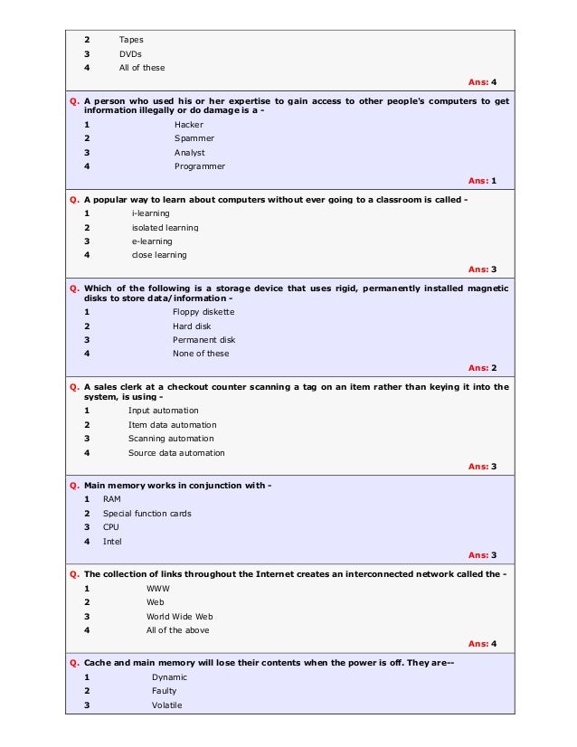 Mcq On Computer And Ict Mcq On Computer And Ict