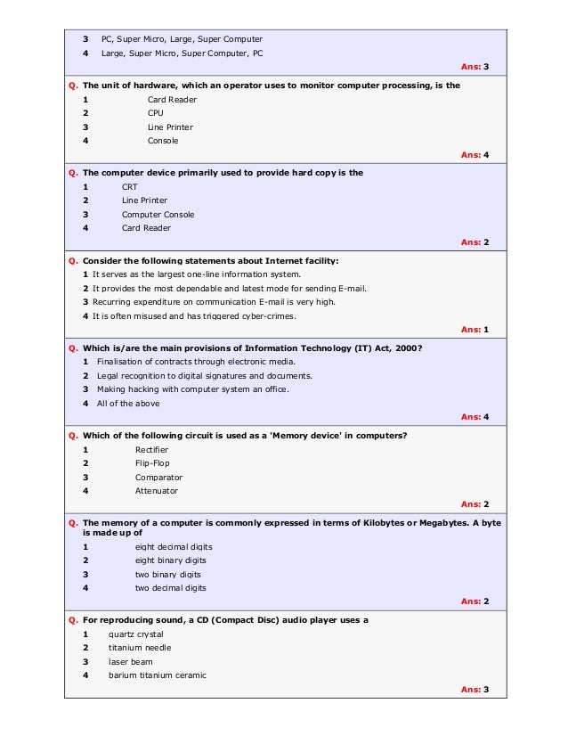 mcq on computer and ict