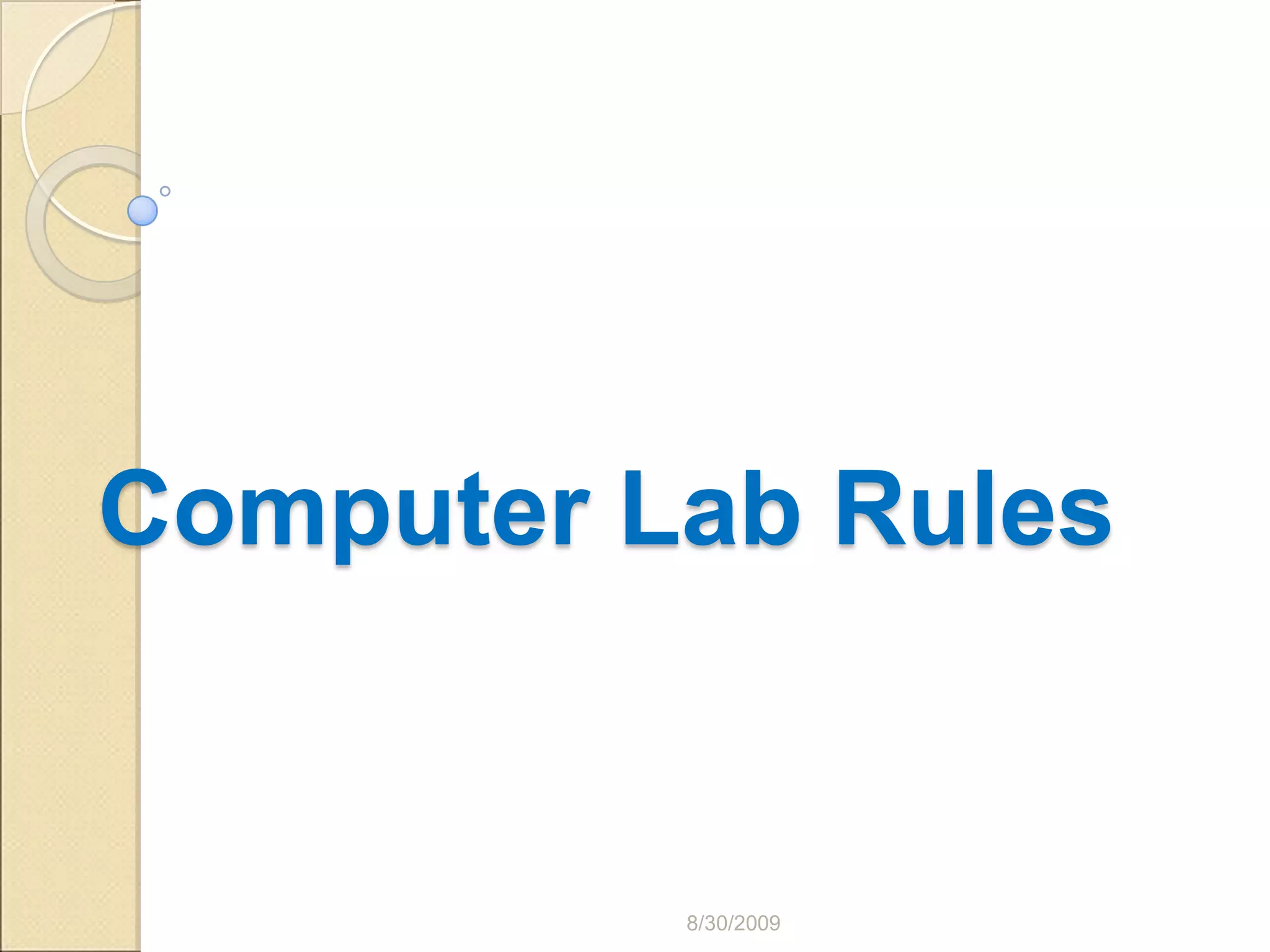 Computer Lab Rules | PPT