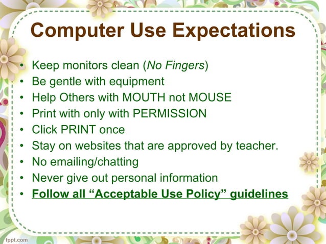 Computer Labs Rules and Procedures | PPT