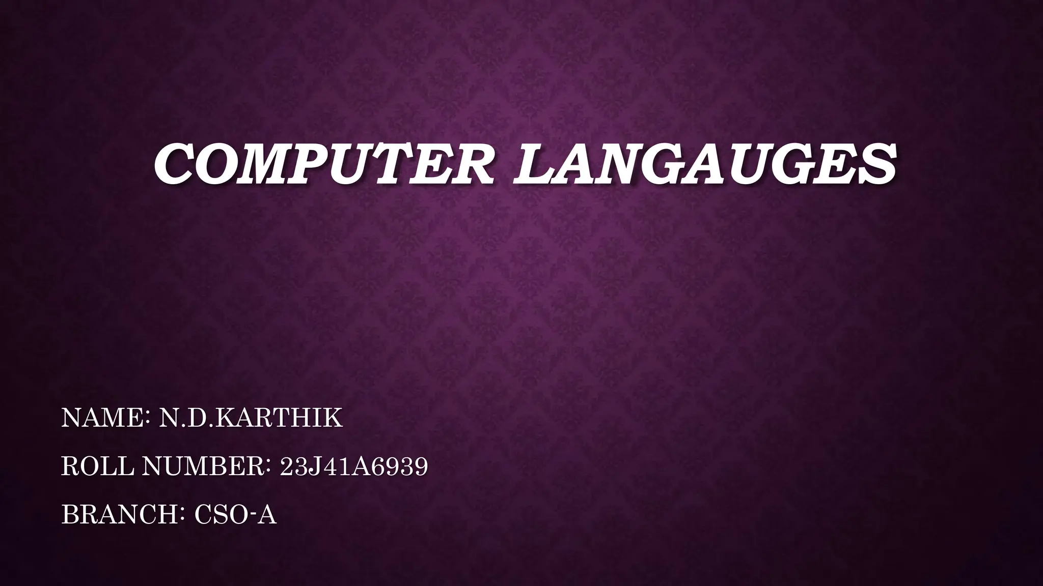 COMPUTER LANGAUGES .pptx