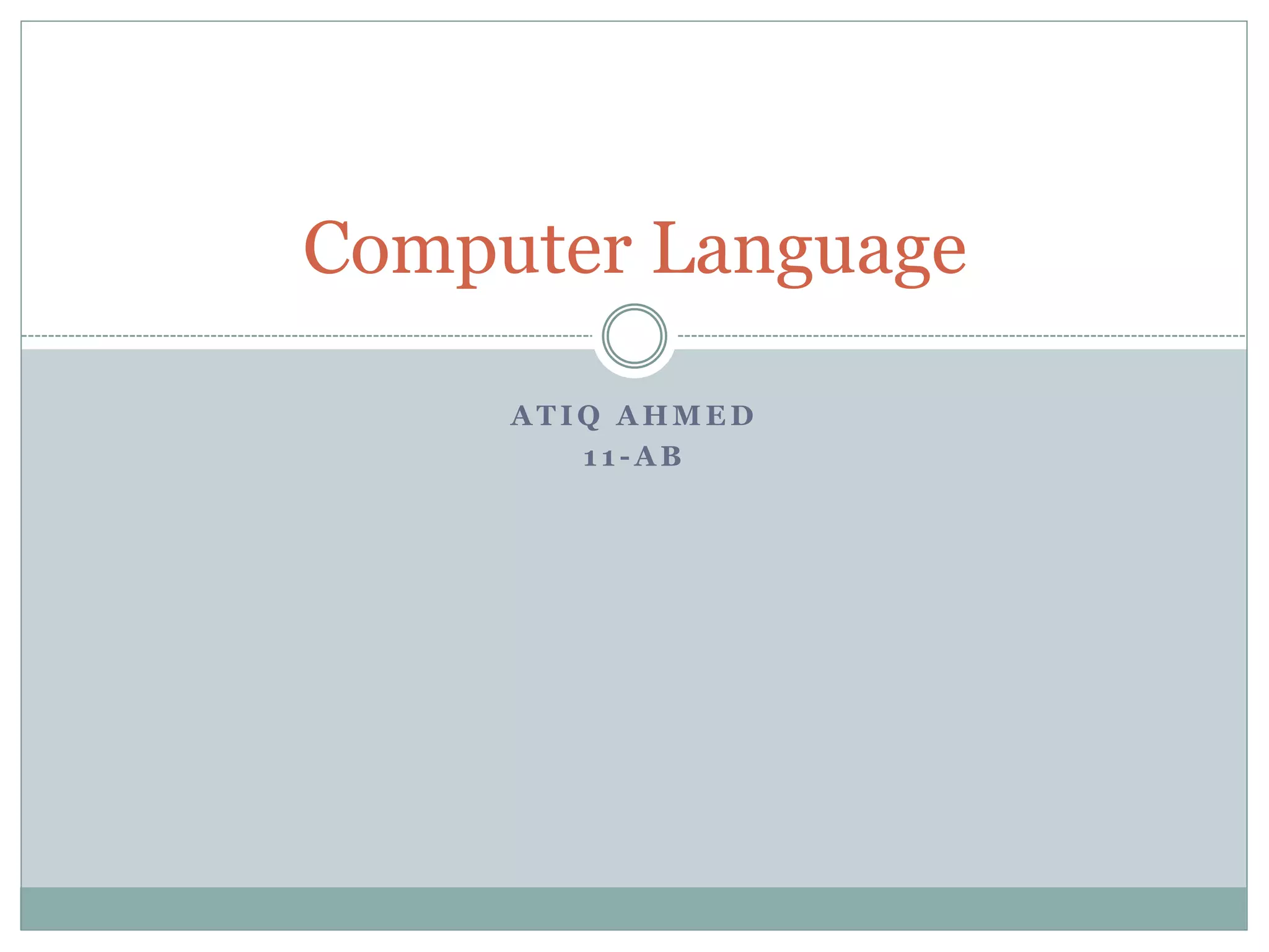 Computer languages | PPT