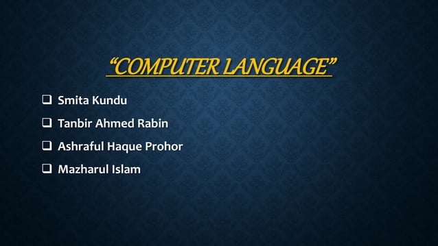 Computer language | PPT