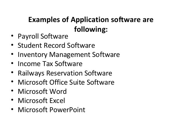examples of application software
