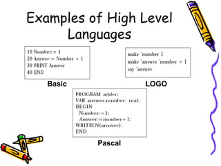 Computer languages | PPT | Programming Languages | Computing