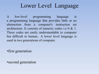 Basic Meaning of Computer languages | PPT | Free Download