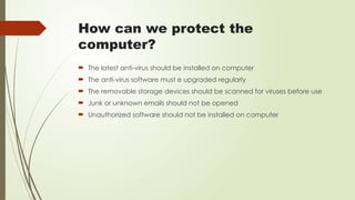 How Does Computer Protection Work Computer Lecture 05.pptx The internet is a network of computers linking ...
