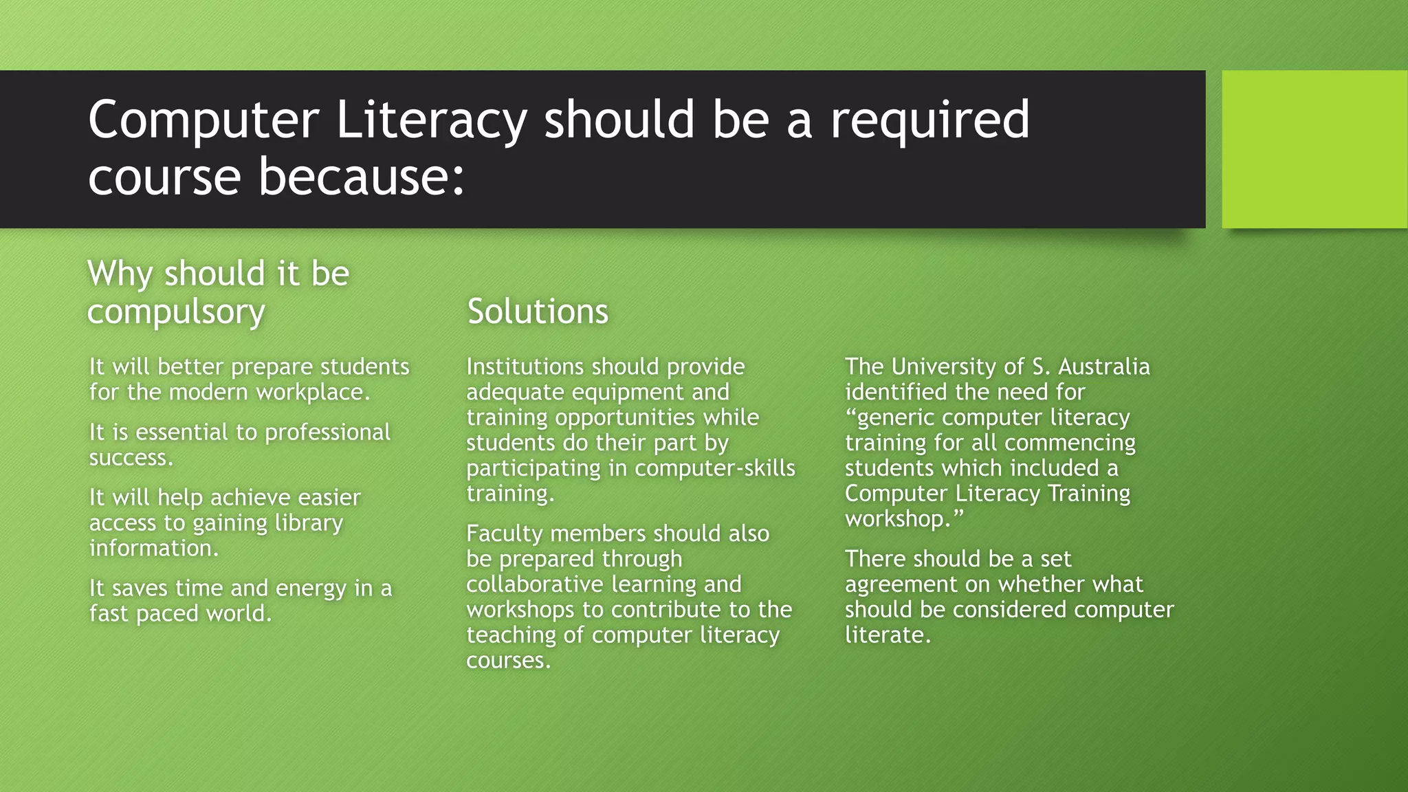 Computer literacy | PPTX