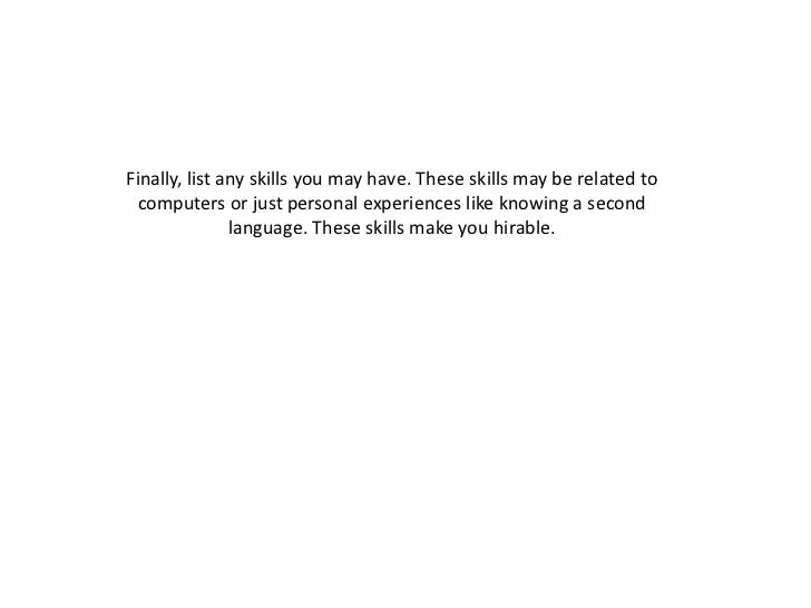 computer literacy how to write a resume