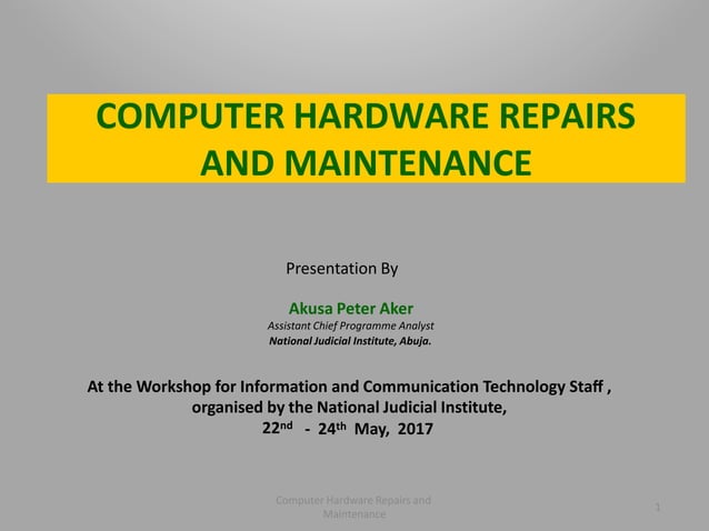 Computer Maintenance Presentation.pptx | Data Storage and Warehousing ...