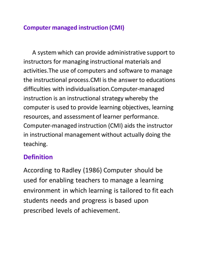 managed instruction PDF
