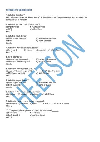 Computer MCQ Question Bank in English for all Competitive Exams ...