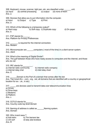 Computer MCQ Question Bank in English for all Competitive Exams ...