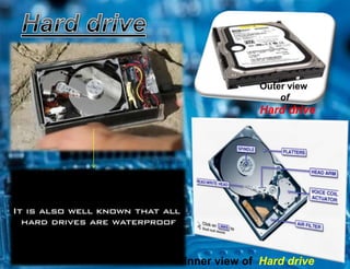 Outer view
                 of
             Hard drive




Inner view of Hard drive
 