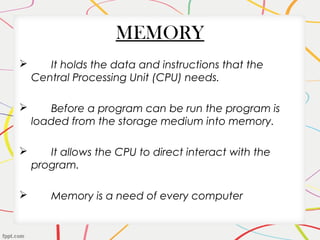 Computer memory | PPT