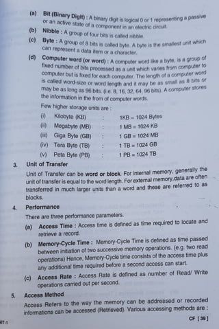 Computer memory book notes | PDF