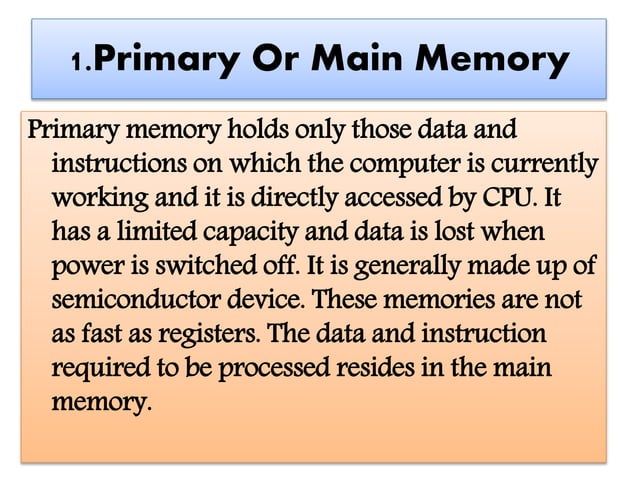 All about Computer memory in one ppt | PPTX