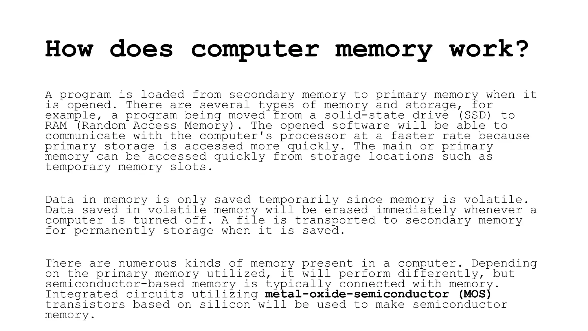 Computer memory and types of memory.pptx | Data Storage and Warehousing ...